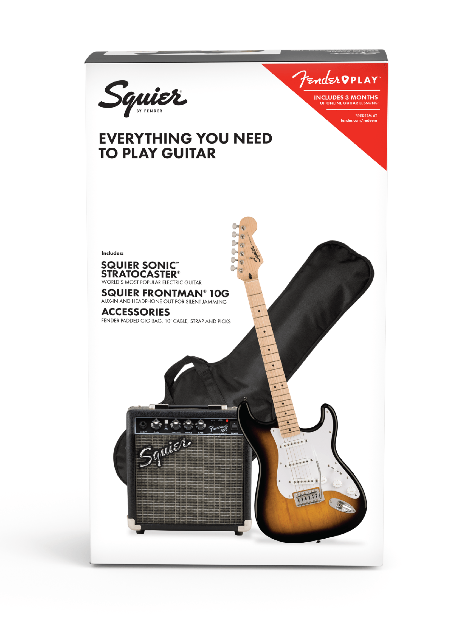 FENDER SQUIER SONIC STRATOCASTER PACK - 2 TONE SUNBURST
