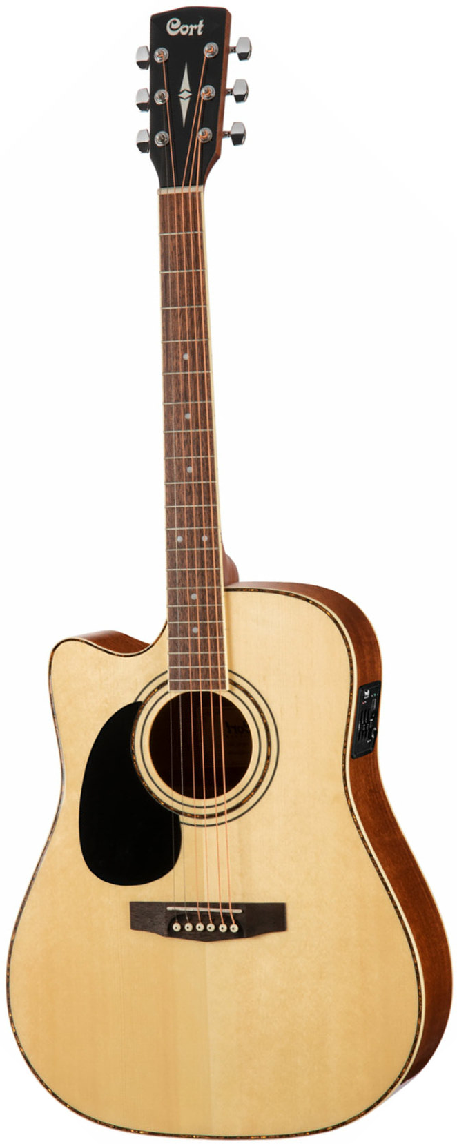 CORT AD880CE LEFT HAND DREAD ACOUSTIC/ELECTRIC GUITAR - NATURAL SATIN