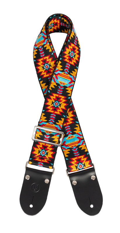 LM AZT-BK 2" AZTECA GUITAR STRAP - BLACK