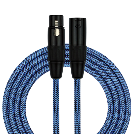 KIRLIN 20FT XLR-XLR WOVEN MICROPHONE CABLE - BLUE