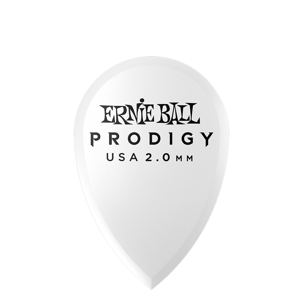 ERNIE BALL PRODIGY 2.0MM TEARDROP PICK 6 PK - WHITE