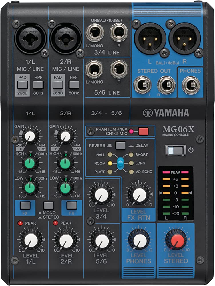 YAMAHA MG06X 6 CHAN MIXER