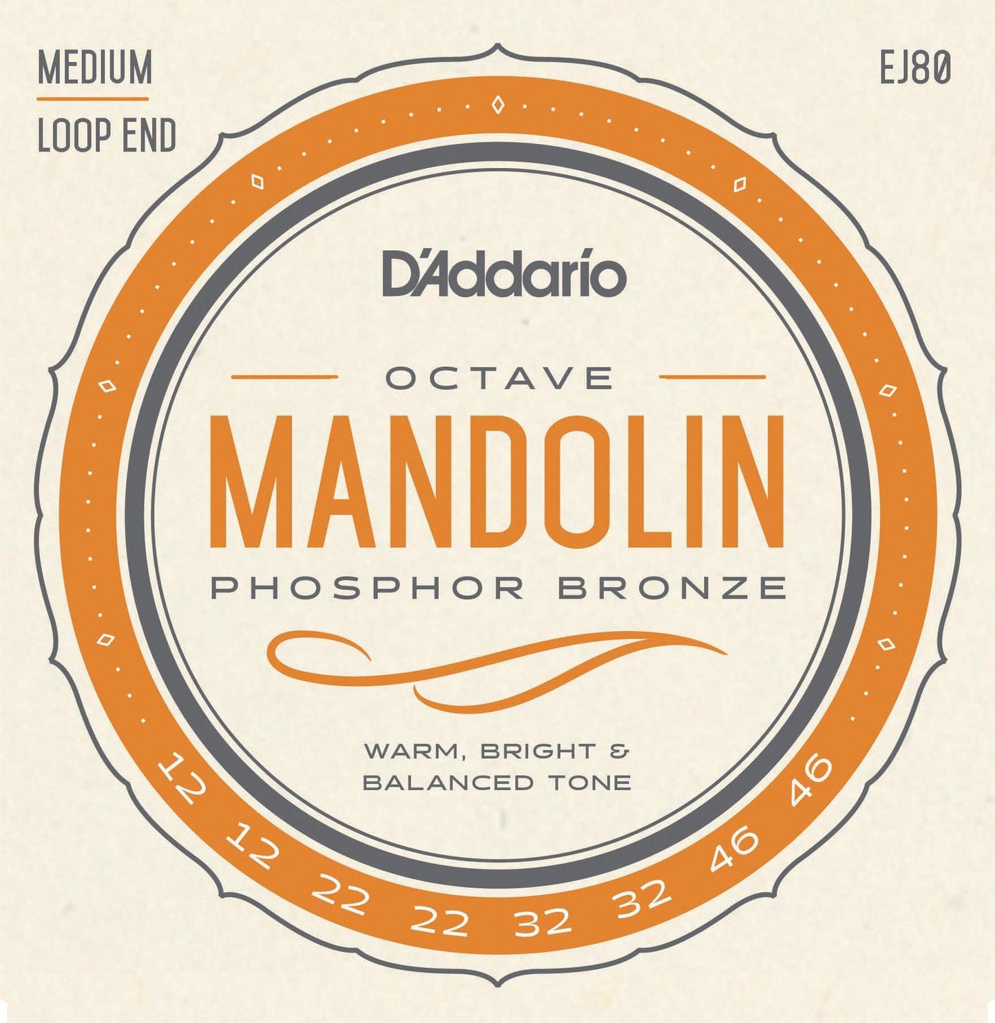 D'ADDARIO EJ80 12-46 OCTAVE MANDOLIN PHOSPHER BRONZE SET