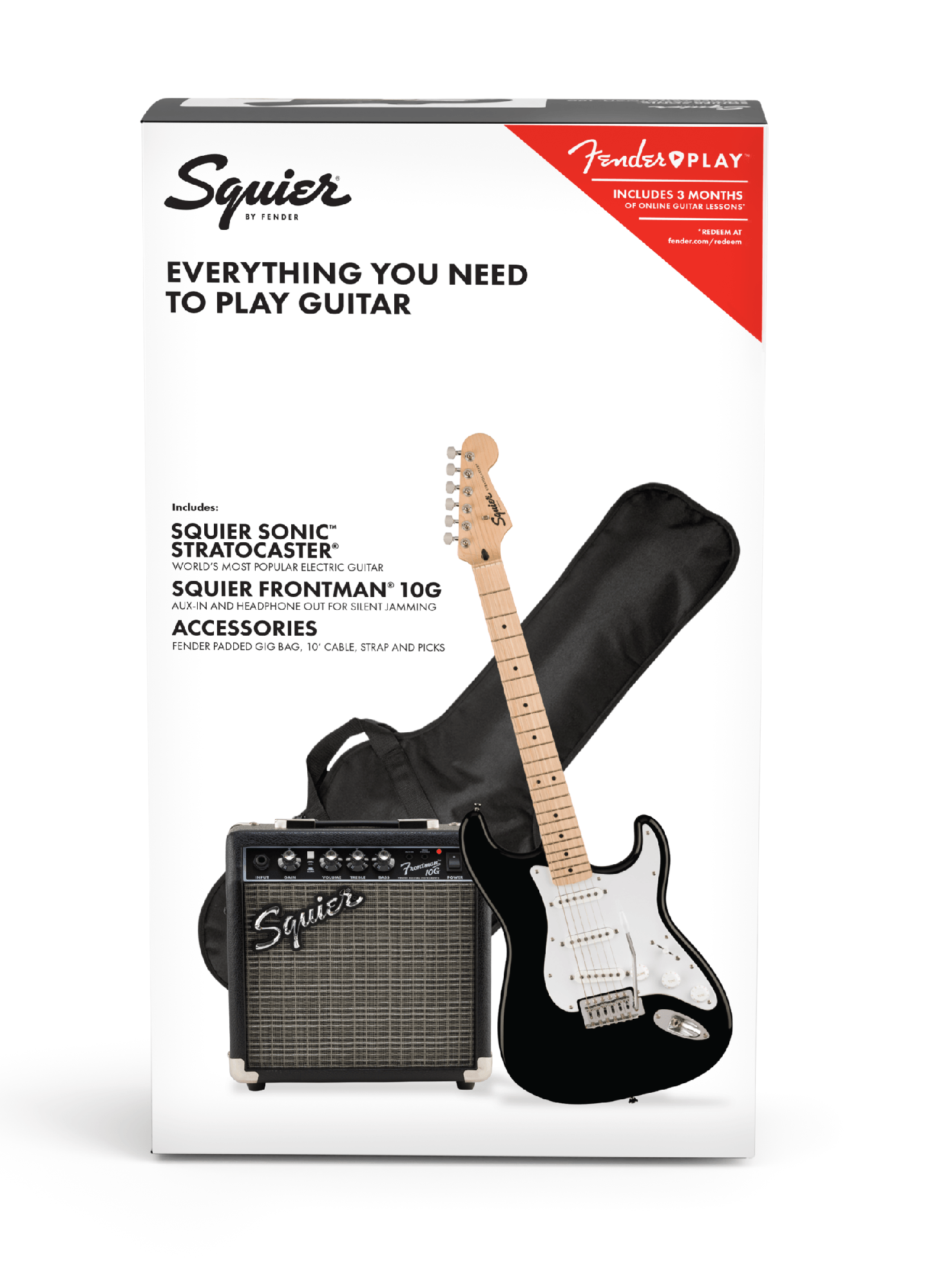 FENDER SQUIER SONIC STRATOCASTER PACK - BLACK