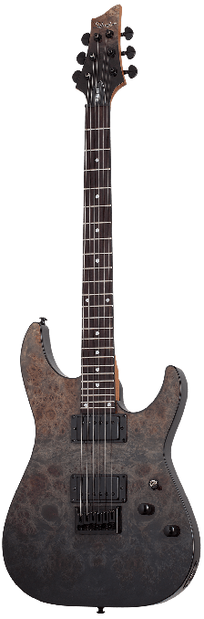 SCHECTER C-1 STANDARD ELECTRIC GUITAR -BLACK FADE BURST BURL 