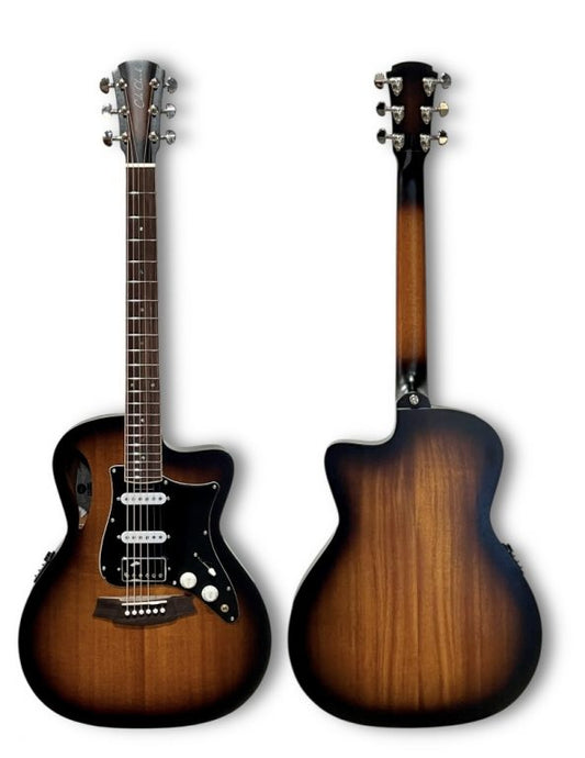 COLE CLARK STUDIO TL1EC ALL MAHOGANY AC/EL HSS GUITAR SUNBURST - BAG