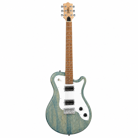 PRATLEY ELECTRIC REVOLUTION DVR HH ELECTRIC GUITAR - DENIUM BLUE - FOAM HARDCASE