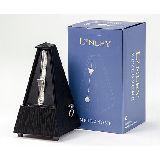 LINLEY MECHANICAL METRONOME PYRAMID WITH BELL – BLACK