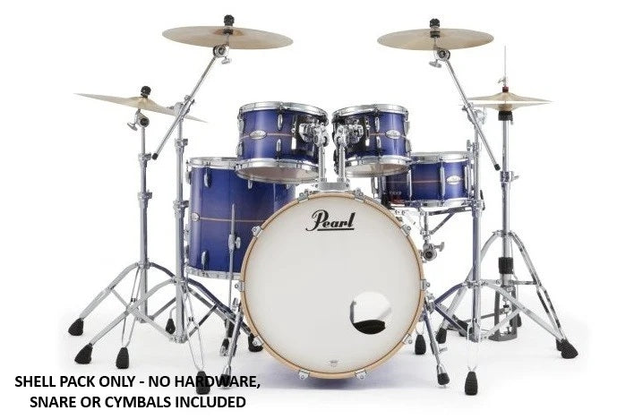 PEARL PROFESSIONAL PMX 22" 4 PCE SHELL PACK 22/10/12/16 WITH BASS DRUM TOM MOUNTS - ROYAL BLUE BURST STRIPE