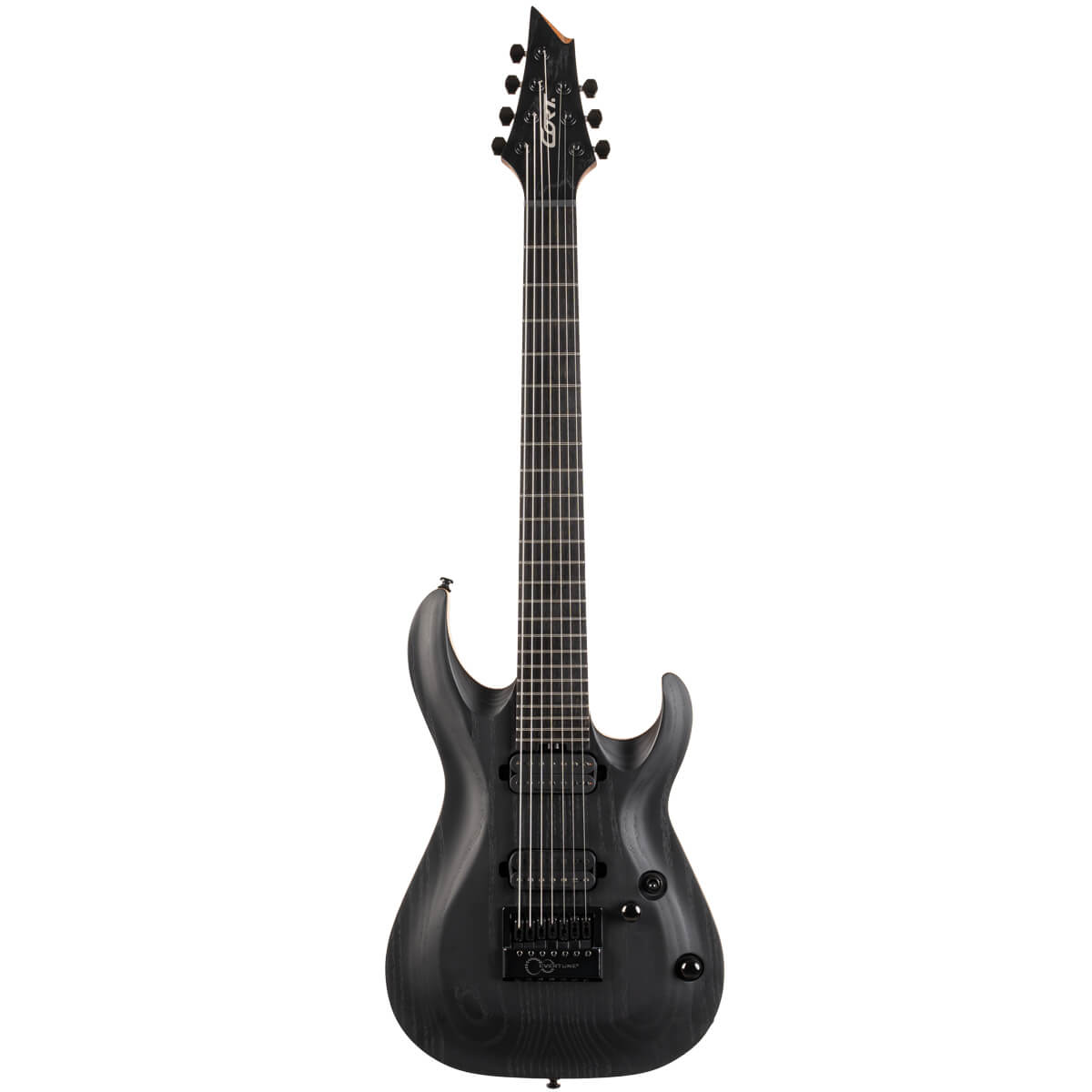 CORT KX707 OPBK EVERTUNE 7 STRING ELECTRIC GUITAR - BLACK - BAG 