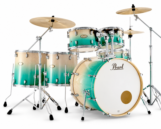PEARL DECADE MAPLE ARTISAN 22" FUSION+ 6PCE DRUM KIT - WHITE BEACH PINE FADE 