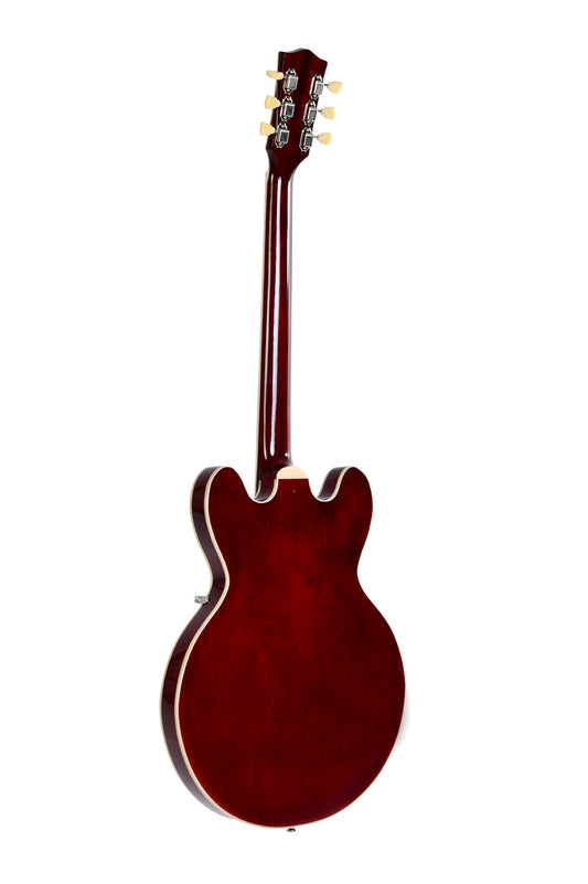 SIGMA HBA-102H-TR SEMI HOLLOW ELECTRIC GUITAR - CHERRY - CASE