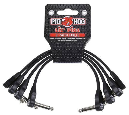 PIG HOG 4PK RA 6" PATCH CABLE - BLACK