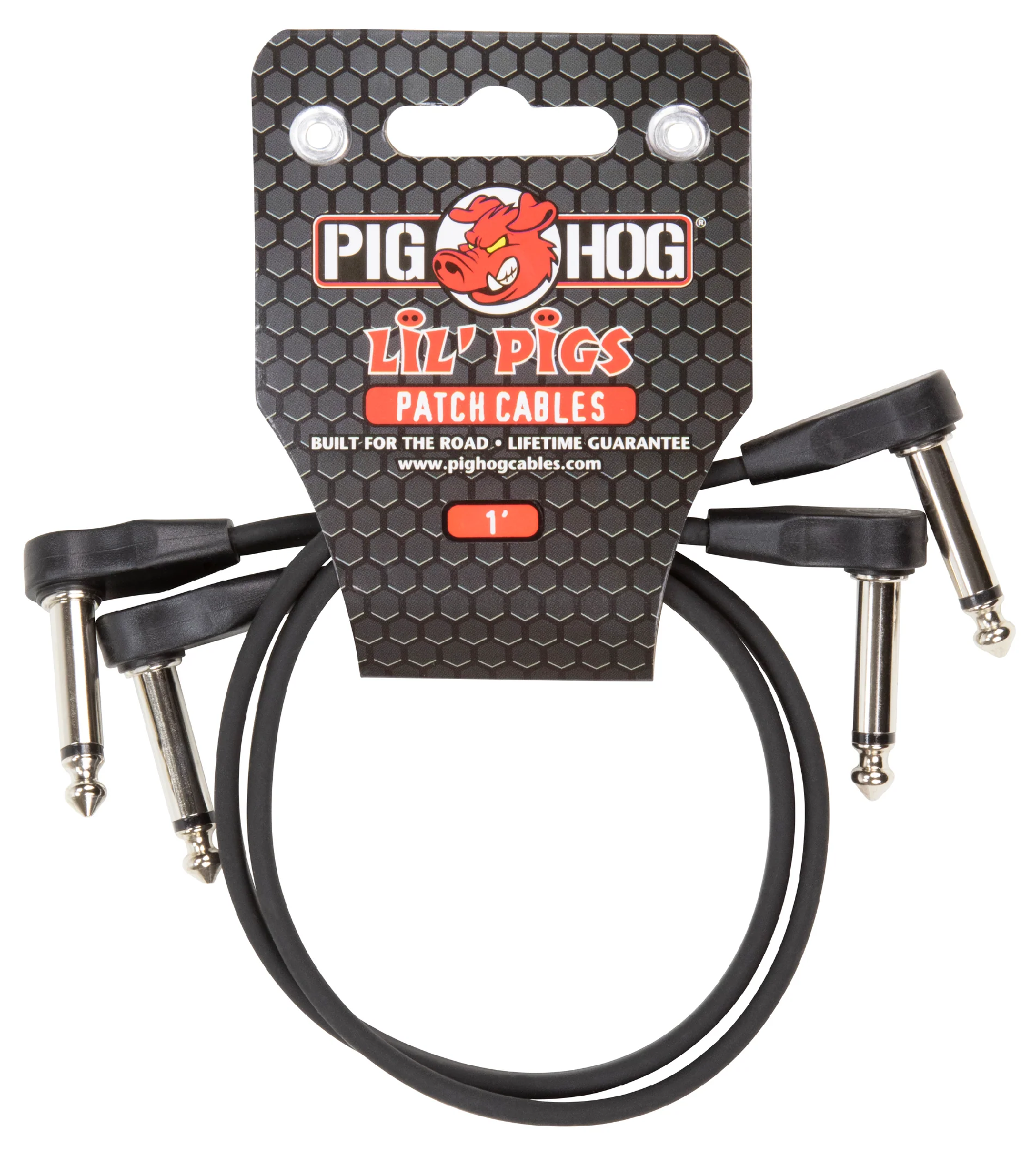 PIG HOG LIL PIG 1' 2PK LOW PROFILE RA PATCH CABLE - BLACK