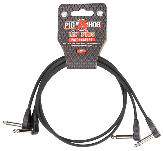 PIG HOG 2PK RA 2FT PATCH CABLE - BLACK