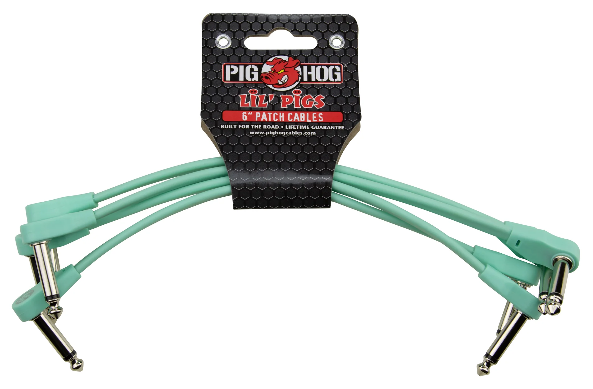 PIG HOG LIL HOG 6" 4PK RA PATCH CABLE - GREEN 