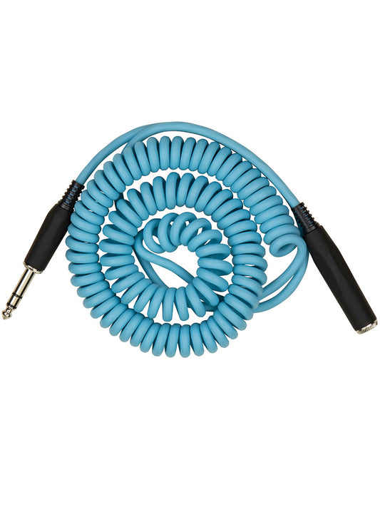 PIG HOG PHEX14-25DB 25FT HEADPHONE COILED EXTENSION CABLE - DAPHNE BLUE