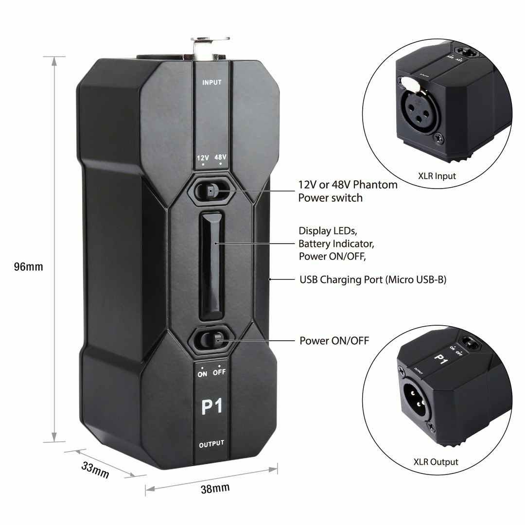 XVIVE P1 PORTABLE PHANTOM POWER SUPPLY