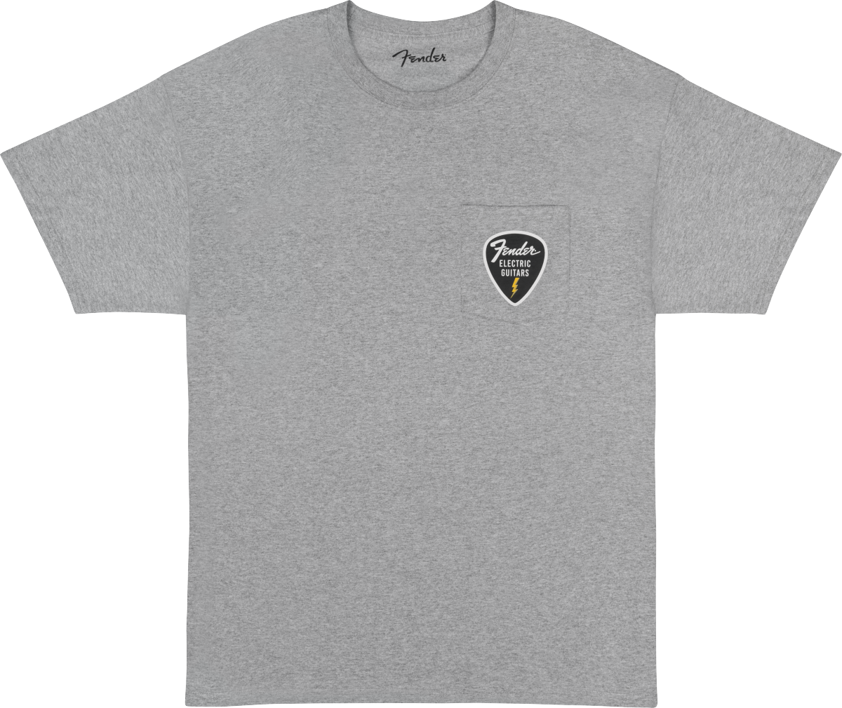 FENDER PICK PATCH POCKET T-SHIRT GREY - SMALL