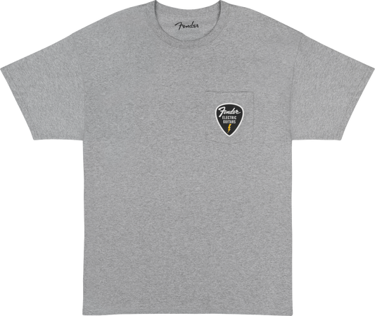 FENDER PICK PATCH POCKET T-SHIRT GREY - SMALL