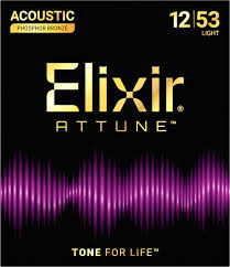 ELIXIR ATTUNE 12-53 PHOSPHOR BRONZE GUITAR STRINGS - LIGHT 21052
