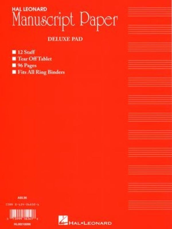 HAL LEONARD DELUXE MANUSCRIPT PAS 96PG RED