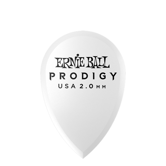 ERNIE BALL PRODIGY 2.0MM TEARDROP PICK 6 PK - WHITE