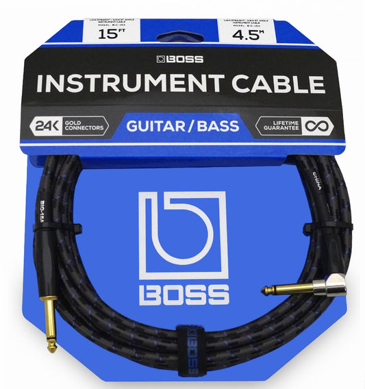 BOSS BIC-15A 15FT RA INSTRUMENT CABLE