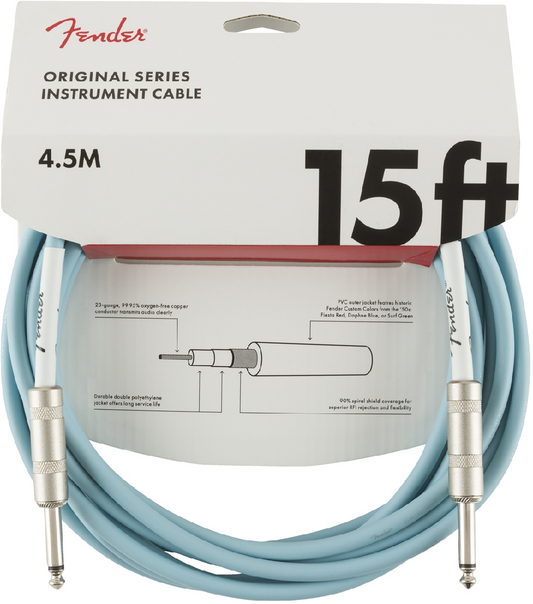 FENDER ORIGINAL 15' INSTRUMENT CABLE - DAPHNE BLUE