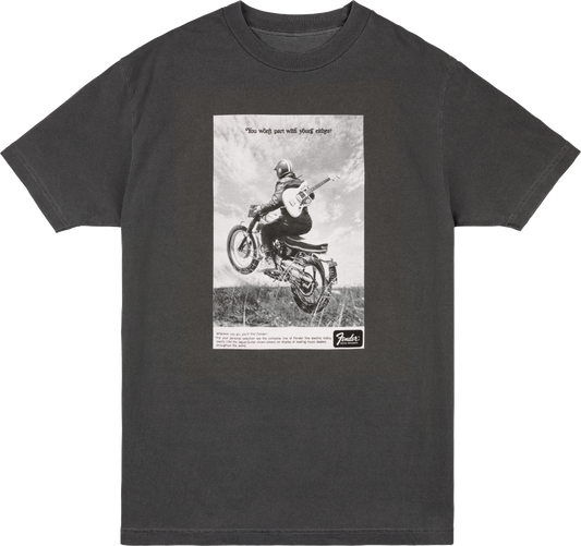 FENDER VINTAGE AD BIKER TEE - GRAPHITE - MEDIUM 