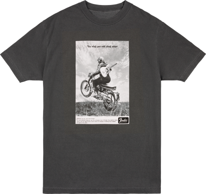 FENDER VINTAGE AD BIKER TEE - GRAPHITE - LARGE