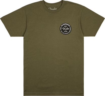 FENDER STRAT 70TH BADGE T SHIRT OLIVE - SMALL