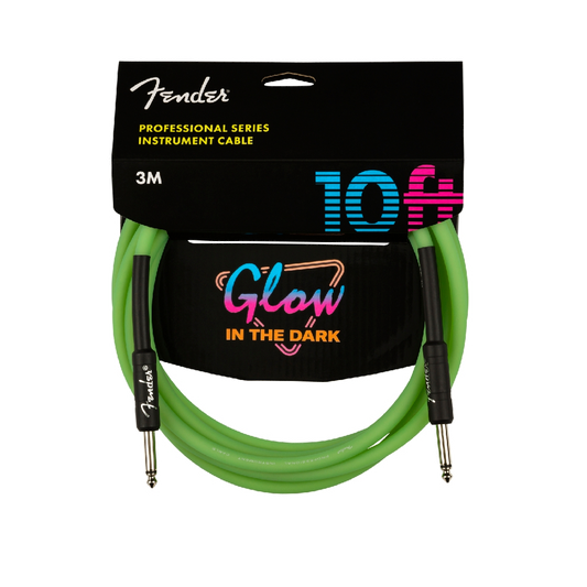 FENDER PROFESSIONAL 10' GLOW IN THE DARK CABLE - GREEN