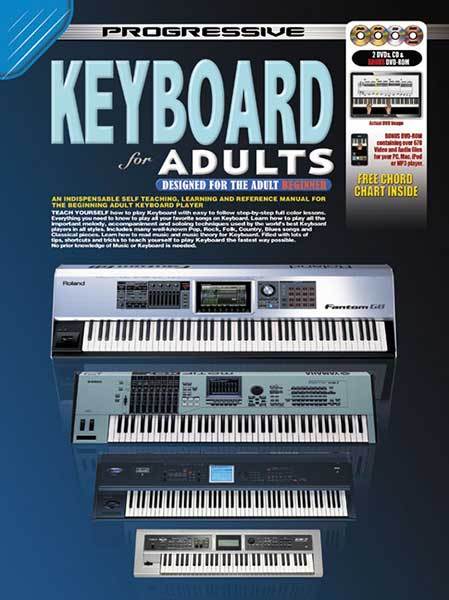 PROGRESSIVE KEYBOARD FOR ADULTS BK/DVD
