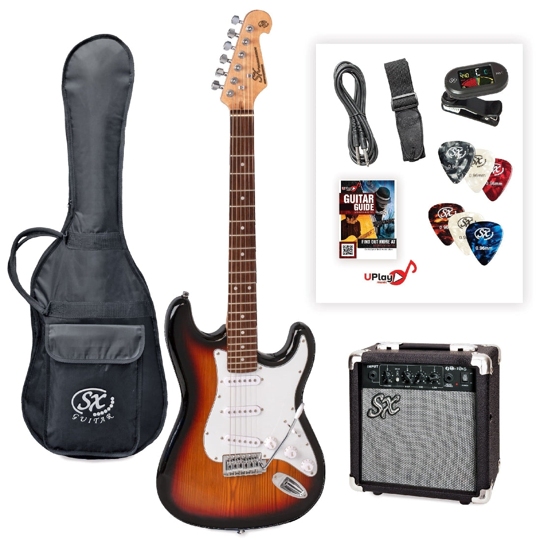 SX SE1SKT STRAT ELECTRIC GUITAR PACK - SUNBURST