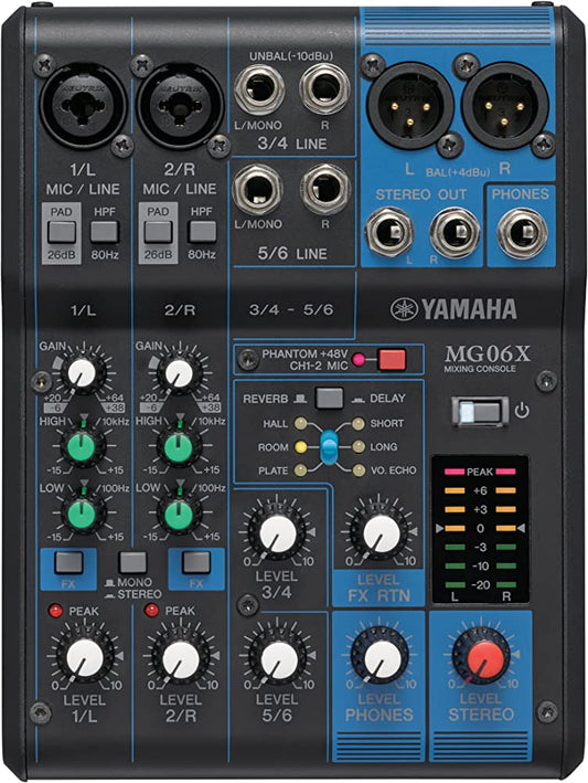 YAMAHA MG06X 6 CHAN MIXER